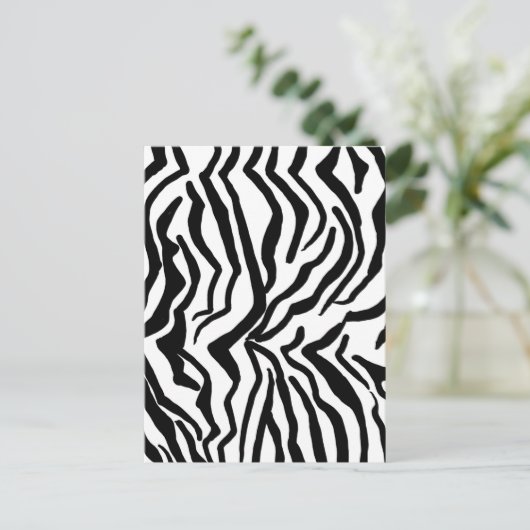 Zebra Schwarz-Weiß-Muster verborgen Postkarte (Stehend Vorderseite)
