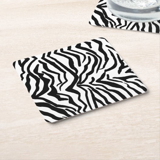 Zebra Schwarz-Weiß-Muster verborgen Rechteckiger Pappuntersetzer (angewinkelt)
