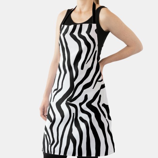 Zebra Schwarz-Weiß-Muster verborgen Schürze (InSitu)