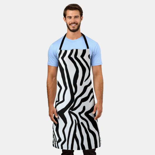 Zebra Schwarz-Weiß-Muster verborgen Schürze (Getragen)