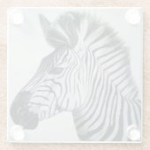 Zebra Schwarz-Weiß-Porträt Glasuntersetzer (Rückseite)