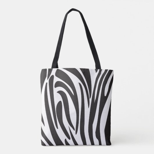 Zebra-Schwarz-Weiß-Streifen, trendige Gestaltung Tasche (Rückseite)