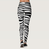 Zebra Schwarz-weiße Streifen Leggings (Rückseite)
