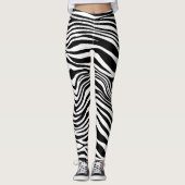 Zebra Schwarz-weiße Streifen Leggings (Vorderseite)