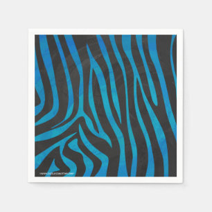 Zebra-schwarze und Blaupause Serviette