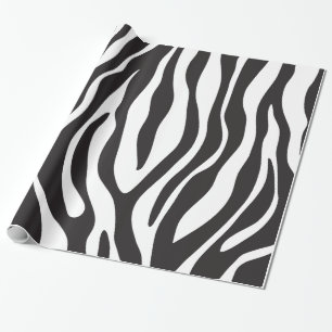Zebra-schwarzes u. weißes gestreiftes Muster Geschenkpapier