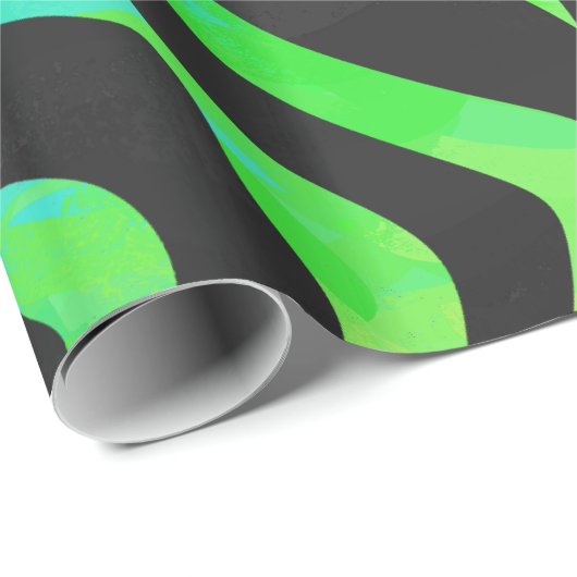 Zebra-Schwarzes und Regenbogen-Druck Geschenkpapier (Rolleneckpunkt)