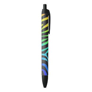 Zebra-Schwarzes und Regenbogen-Druck Kugelschreiber