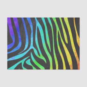 Zebra-Schwarzes und Regenbogen-Druck Seidenpapier