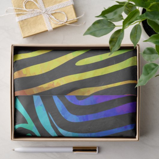 Zebra-Schwarzes und Regenbogen-Druck Seidenpapier (Geschenk)