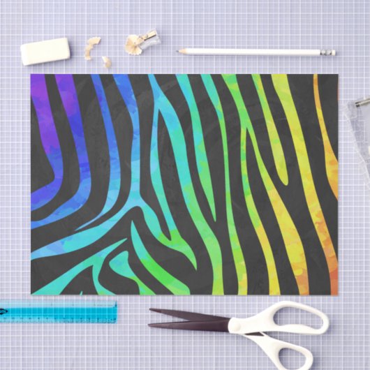 Zebra-Schwarzes und Regenbogen-Druck Seidenpapier (Handwerk)
