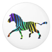 Zebra-Schwarzes und Regenbogen-Silhouette Keramikknauf (Vorderseite)