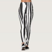 Zebra Schwarzweiß Print Streifen Muster trendy Leggings (Rückseite)