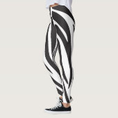 Zebra Schwarzweiß Print Streifen Muster trendy Leggings (Links)