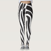 Zebra Schwarzweiß Print Streifen Muster trendy Leggings (Vorderseite)