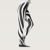 Zebra Schwarzweiß Print Streifen Muster trendy Leggings (Rechts)