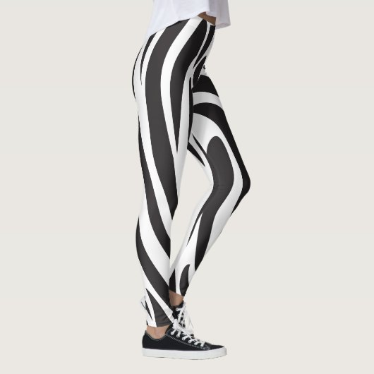Zebra Schwarzweiß Print Streifen Muster trendy Leggings (Rechts)