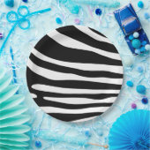 Zebra-Schwarzweißdruck Pappteller (Party)