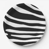 Zebra-Schwarzweißdruck Pappteller (Vorderseite)