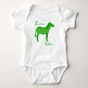 Zebra - Shades of Lime Green Baby Strampler