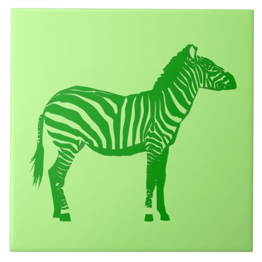 Zebra - Shades of Lime Green Fliese (Vorderseite)