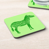 Zebra - Shades of Lime Green Getränkeuntersetzer (Linke Seite)