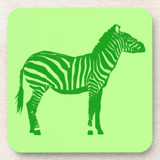 Zebra - Shades of Lime Green Getränkeuntersetzer (Vorderseite)