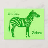 Zebra - Shades of Lime Green Postkarte (Vorderseite)