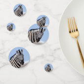 Zebra sieht dich mit blauem Himmelslicht Foto an Konfetti (Gruppe)