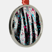 Zebra Silbernes Ornament (Rechts)