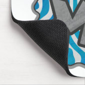Zebra Silhouette Blau und Weiß Design Mousepad (Ecke)