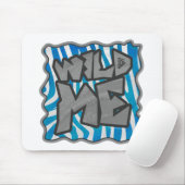 Zebra Silhouette Blau und Weiß Design Mousepad (Mit Mouse)