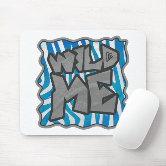 Zebra Silhouette Blau und Weiß Design Mousepad (Mit Mouse)