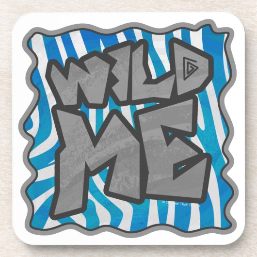 Zebra Silhouette Blau und Weiß Design Untersetzer (Vorderseite)