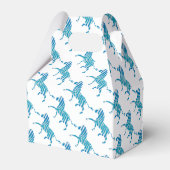 Zebra Silhouette Blau und Weiß Geschenkschachtel (Rückseite)