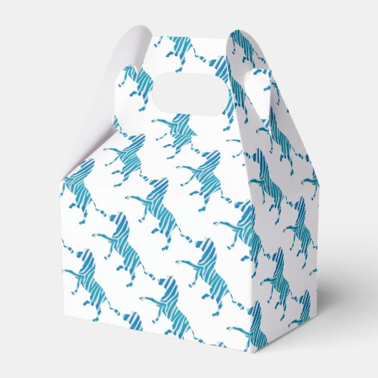 Zebra Silhouette Blau und Weiß Geschenkschachtel (Vorderseite)