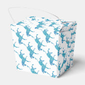 Zebra Silhouette Blau und Weiß Geschenkschachtel (Rückseite)