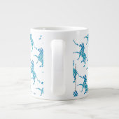 Zebra Silhouette Blau und Weiß Jumbo-Tasse (Rückseite)