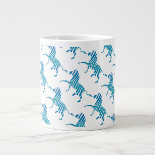 Zebra Silhouette Blau und Weiß Jumbo-Tasse