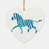Zebra Silhouette Blau und Weiß Keramikornament (Hinten)