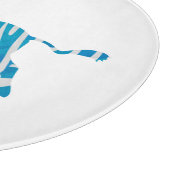 Zebra Silhouette Blau und Weiß Schneidebrett (Ecke)