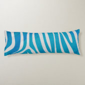 Zebra Silhouette Blau und Weiß Seitenschläferkissen (Rückseite)