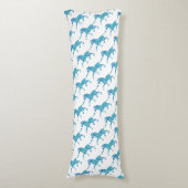 Zebra Silhouette Blau und Weiß Seitenschläferkissen (Vorderseite Vertikal)