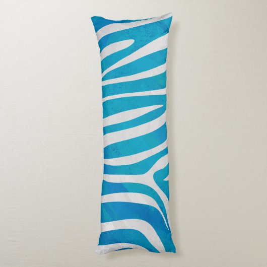 Zebra Silhouette Blau und Weiß Seitenschläferkissen (Rückseite (Vertikal))