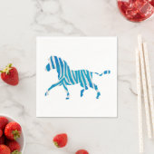 Zebra Silhouette Blau und Weiß Serviette (Beispiel)