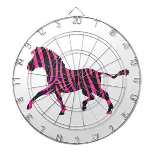 Zebra-Silhouette Schwarz und Heiß-Rosa Dartscheibe (vorne)