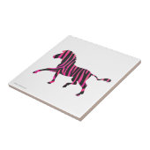 Zebra-Silhouette Schwarz und Heiß-Rosa Fliese (Seite)