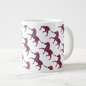 Zebra-Silhouette Schwarz und Heiß-Rosa Jumbo-Tasse (Vorderseite Rechts)