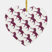 Zebra-Silhouette Schwarz und Heiß-Rosa Keramik Ornament (Vorne)