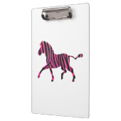 Zebra-Silhouette Schwarz und Heiß-Rosa Klemmbrett (Links)